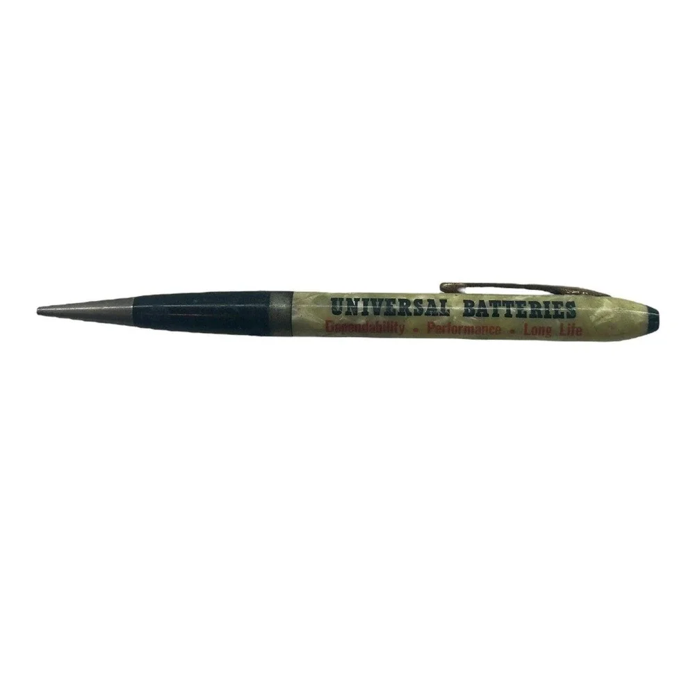 Mechanical‎ Pencil Advertisement Universal Batteries Promotional Vintage READ